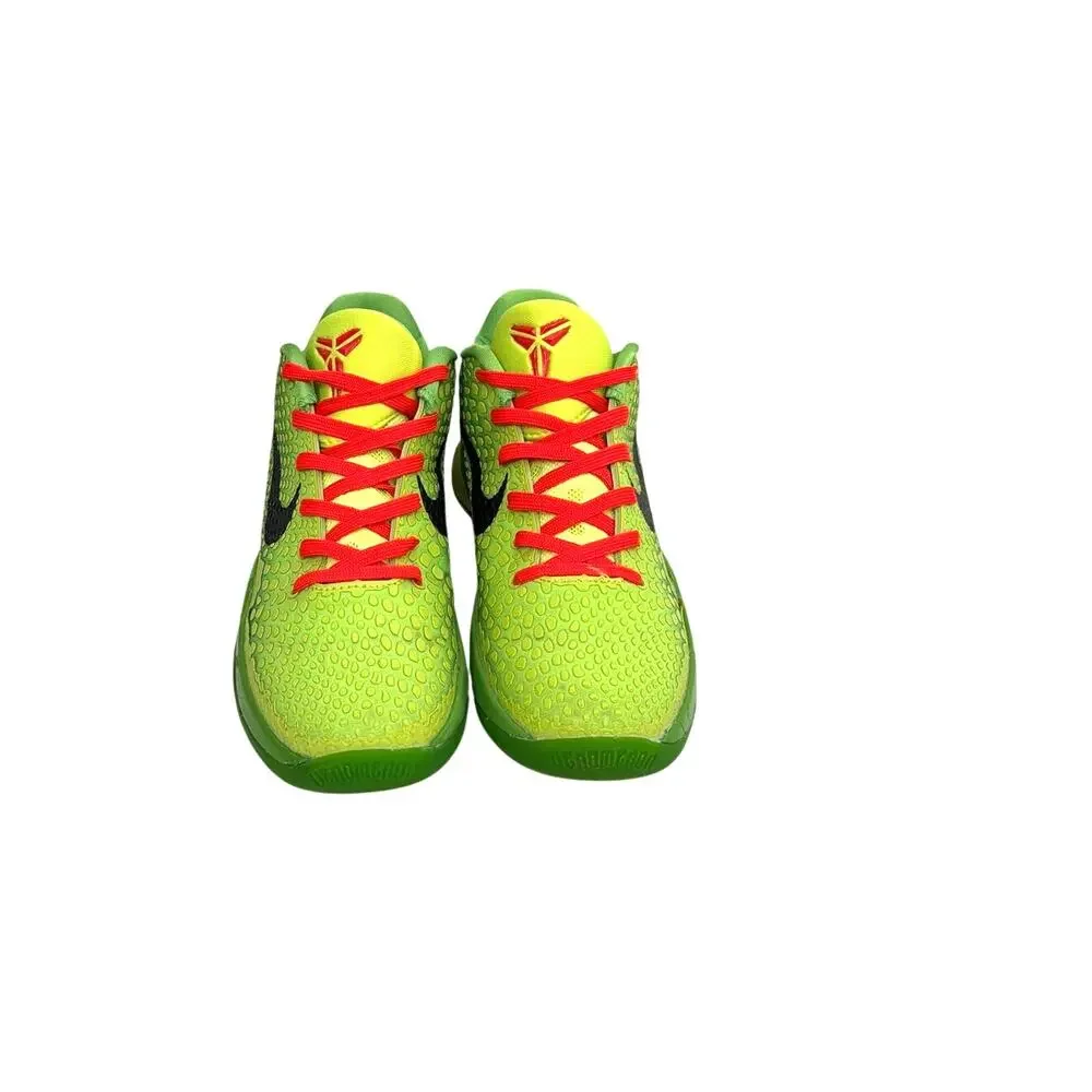 Nike Zoom Kobe 6 Protro Low Grinch Green Sneakers Red Laces Men's 5.5